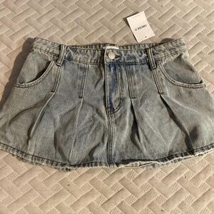 Forever 21 Denim Jean Pleated Mini Skirt Size Medium